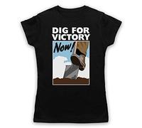 My Icon Art & Clothing Dig for Victory Now World War 2 Slogan Womens T-Shirt