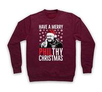 My Icon Art & Clothing East Phil Mitchell Have A Merry Philthy Christmast Soap Opera TV Adults Sweatshirt, Burgundy, Small
