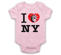 My Icon Art & Clothing Escape New York I Love Statue of Liberty Baby Grow, Light Pink, 6-12 Months