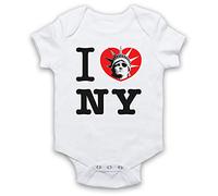 My Icon Art & Clothing Escape New York I Love Statue of Liberty Baby Grow, White, 6-12 Months