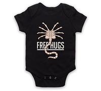 My Icon Art & Clothing Facehugger Free Hugs Space Sci Fi Alien Horror Film Baby Grow, Black, 6-12 Months