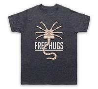 My Icon Art & Clothing Facehugger Free Hugs Space Sci Fi Alien Horror Film Mens T-Shirt, Vintage Slate, Large
