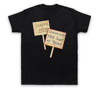 My Icon Art & Clothing Father Krilly Down with This Sort of Thing Careful Now Signs Comedy TV Mens T-Shirt, Black, Medium
