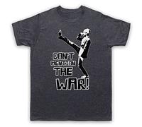 My Icon Art & Clothing Fawlty Basil Don't Mention The War Comedy TV Mens T-Shirt, Vintage Slate, Large