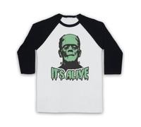 My Icon Art & Clothing Frankenstein It's Alive 3/4 Sleeve Retro Baseball Tee
