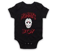 My Icon Art & Clothing Friday 13th Jason Momma's Boy Horror Film Voorhees Baby Grow, Black, 0-3 Months