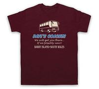 My Icon Art & Clothing Gavin Stace Dave's Coaches We Will Get You There If We Possibly Can Mens T-Shirt, Maroon, 2XL
