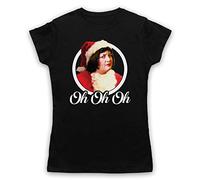 My Icon Art & Clothing Gavin Stace Nessa Santa Oh Oh Oh Comedy TV Womens T-Shirt, Black, Small