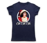 My Icon Art & Clothing Gavin Stace Nessa Santa Oh Oh Oh Comedy TV Womens T-Shirt, Navy Blue, XL