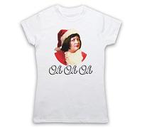My Icon Art & Clothing Gavin Stace Nessa Santa Oh Oh Oh Comedy TV Womens T-Shirt, White, XL