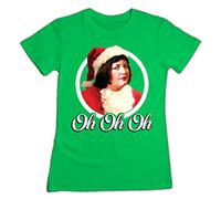 My Icon Art & Clothing Gavin Stacey Ness Nessa Santa Oh Oh Oh Christmas Xmas Womens T-Shirt, Green, Medium