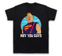 My Icon Art & Clothing Goon Docks Sloth Hey You Guys Mens T-Shirt, Black, Small