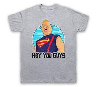 My Icon Art & Clothing Goon Docks Sloth Hey You Guys Mens T-Shirt, Light Grey, Medium