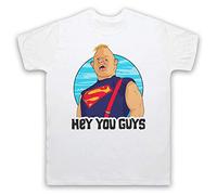 My Icon Art & Clothing Goon Docks Sloth Hey You Guys Mens T-Shirt, White, Medium