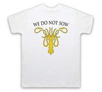 My Icon Art & Clothing GOT Thrones House Greyjoy Sigil We Do Not Sow Fantasy Novel TV Mens T-Shirt, White, XL