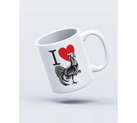 My Icon Art & Clothing I Love Cock Retro Slogan Mug, White