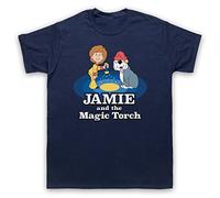My Icon Art & Clothing Jamie and Torch Retro Kids TV Show Cartoon Mens T-Shirt, Navy Blue, Medium