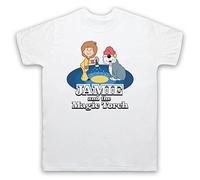 My Icon Art & Clothing Jamie and Torch Retro Kids TV Show Cartoon Mens T-Shirt, White, Small