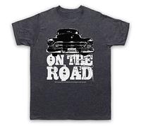 My Icon Art & Clothing Kerouac Beat Generation Jack On The Road Car Mens T-Shirt, Vintage Slate, XL