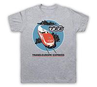 My Icon Art & Clothing Kraft Krautrock Trans-Europe Express Train Mens T-Shirt, Light Grey, Medium