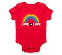 My Icon Art & Clothing Love is Love LGBT Pride Baby Grow, Red, 6-12 Months