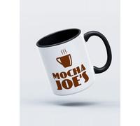 My Icon Art & Clothing Mocha Joe's David Curb Mug, White & Black