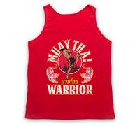 My Icon Art & Clothing Muay Thai Warrior Martial Arts Expert Tank Top Vest, Red, Large