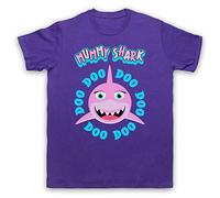 My Icon Art & Clothing Mummy Shark Doo Doo Doo Baby Shark Mens T-Shirt, Purple, Large