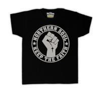 My Icon Art & Clothing Northern Soul Keep The Faith Kids T-Shirt, Black, 1-2 Years