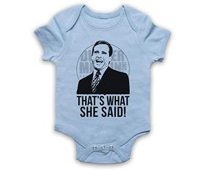My Icon Art & Clothing Office Michael Scott That's What She Said Comedy TV Baby Grow, Sky Blue, 3-6 Months