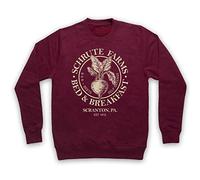 My Icon Art & Clothing Office Schrute Farms Bed & Breakfast Comedy TV Adults Sweatshirt, Burgundy, 2XL