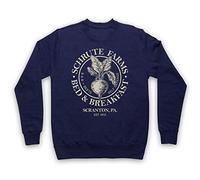 My Icon Art & Clothing Office Schrute Farms Bed & Breakfast Comedy TV Adults Sweatshirt, Navy Blue, Medium