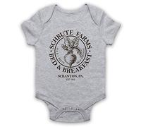 My Icon Art & Clothing Office Schrute Farms Bed & Breakfast Comedy TV Baby Grow, Light Grey, 6-12 Months