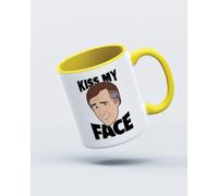 My Icon Art & Clothing Partridge Kiss My Face Coogan Mug, White & Yellow