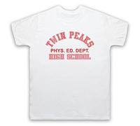 My Icon Art & Clothing Peaks High School PHYS Ed Dept Lynch Cult TV Show Mens T-Shirt, White, Medium