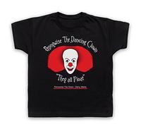 My Icon Art & Clothing Pennywise The Dancing Clown They All Float Film Novel Kids T-Shirt, Black, 7-8 Years