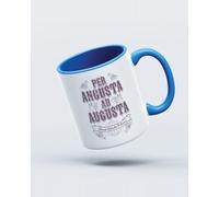 My Icon Art & Clothing Per Angusta Ad Augusta Mug, White & Light Blue