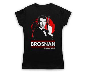 My Icon Art & Clothing Pierce Brosnan The Best Bond British Spy Secret Agent 00 Double O Womens T-Shirt