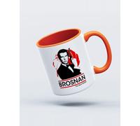 My Icon Art & Clothing Pierce Brosnan The Best Bond Mug, White & Orange