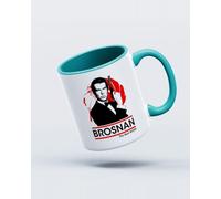 My Icon Art & Clothing Pierce Brosnan The Best Bond Mug, White & Turquoise