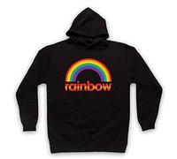 My Icon Art & Clothing Rainbow Kids 70's 80's TV Show Logo Adults Hoodie, Black, XL