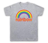My Icon Art & Clothing Rainbow Kids 70's 80's TV Show Logo Mens T-Shirt, Light Grey, Medium