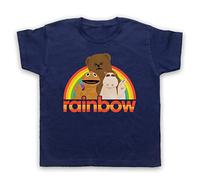 My Icon Art & Clothing Rainbow Zippy Bungle George Logo Kids TV Show Kids T-Shirt, Navy Blue, 5-6 Years
