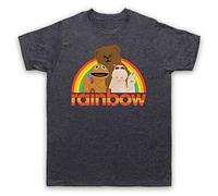 My Icon Art & Clothing Rainbow Zippy Bungle George Logo Kids TV Show Mens T-Shirt, Vintage Slate, Large