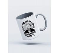 My Icon Art & Clothing Rock Get Up You Son of A Bitch Mug, White & Grey