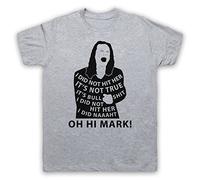 My Icon Art & Clothing Room The Disaster I Did Not Hit Her Oh Hi Mark Bad Film Mens T-Shirt, Light Grey, XL