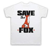 My Icon Art & Clothing Save The Fox Animal Rights Anti Hunting Protest Slogan Mens T-Shirt, White, XL