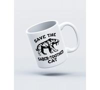 My Icon Art & Clothing Save The Sabre-Toothed Cat Tiger Mug, White