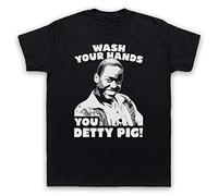 My Icon Art & Clothing Sex Education Eric Wash Your Hands You Detty Pig! Virus Slogan Mens T-Shirt, Black, Small