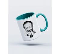 My Icon Art & Clothing Sid James Ha Ha Laugh British Mug, White & Cobalt